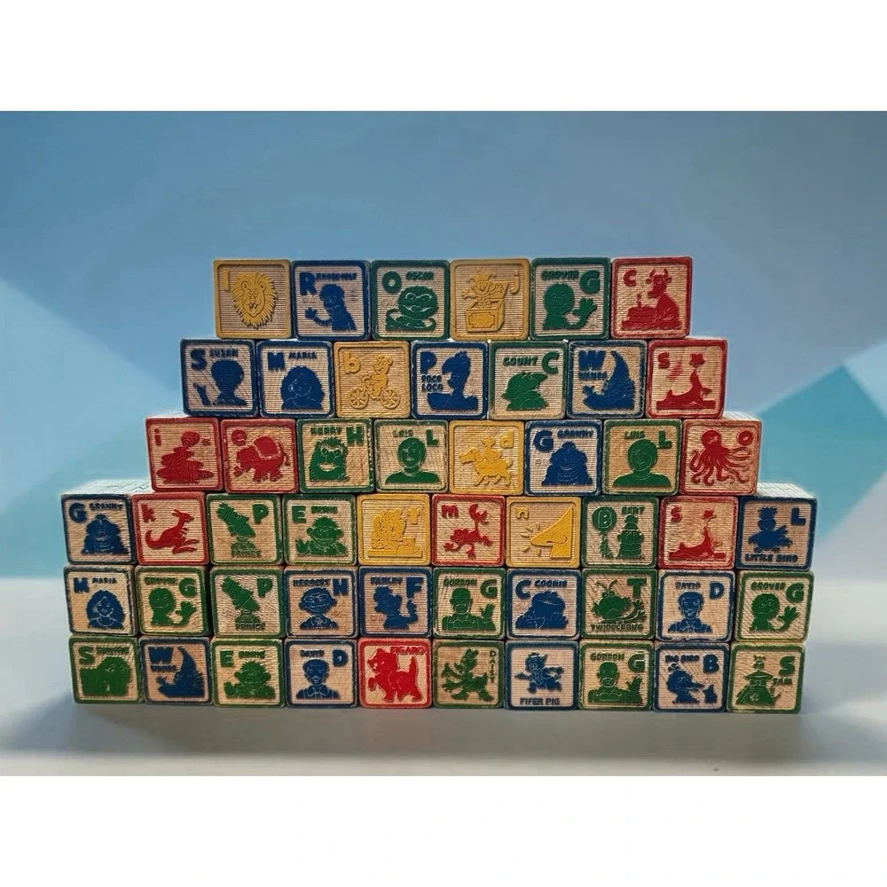 Vintage Disney Wooden Blocks,lot of 51